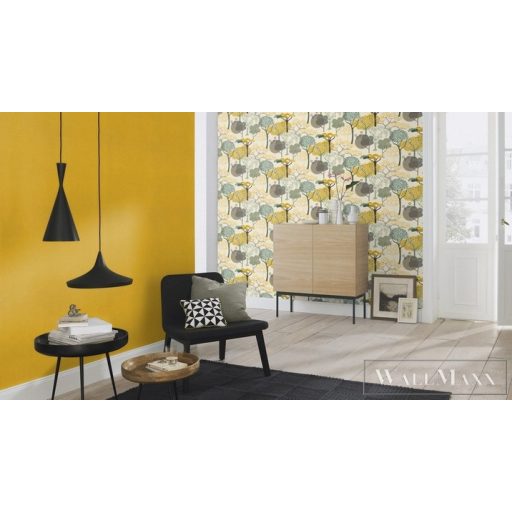 Rasch Amazing 539943 sárga Japán erdő mintás tapéta
