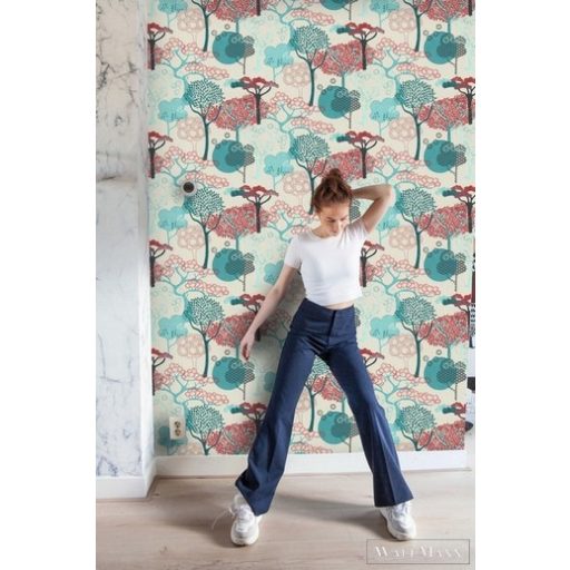 Rasch Amazing 539950 türkiz Japán erdő mintás tapéta