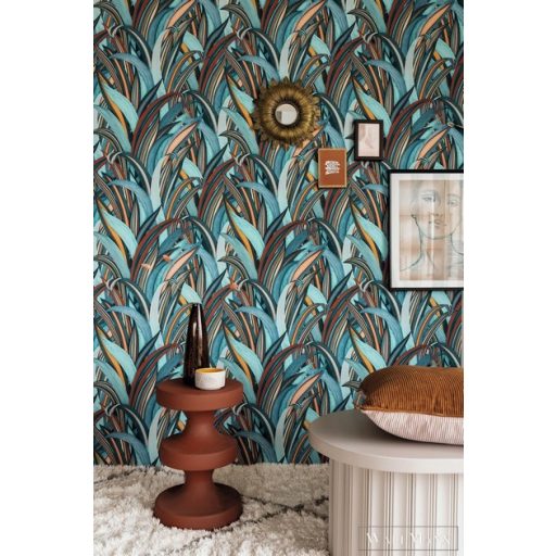 Rasch Amazing 541250 kék Japán levél mintás tapéta