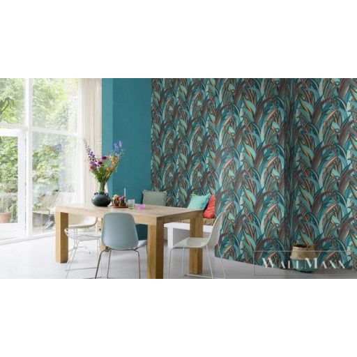 Rasch Amazing 541250 kék Japán levél mintás tapéta