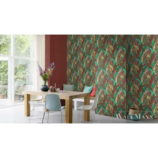Rasch Amazing 541267 piros Japán levél mintás tapéta