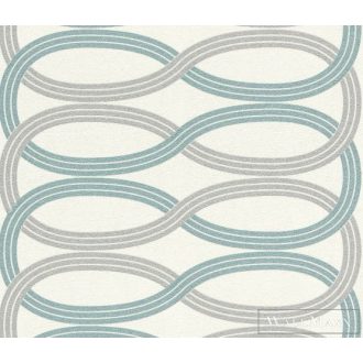   RASCH GLAM CSILLÁMOS CSILLOGÓ Design TAPÉTA 541748 Tűrkíz Fehér Szürke Ezüst