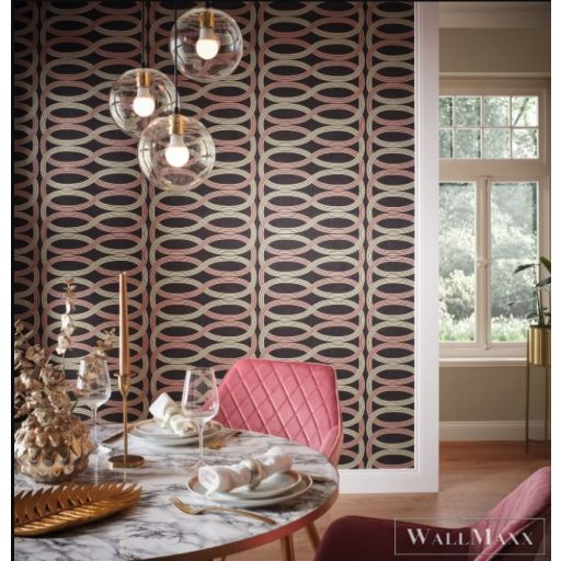 RASCH GLAM CSILLÁMOS CSILLOGÓ Design TAPÉTA 541755 Beige Rózsaszín Fekete