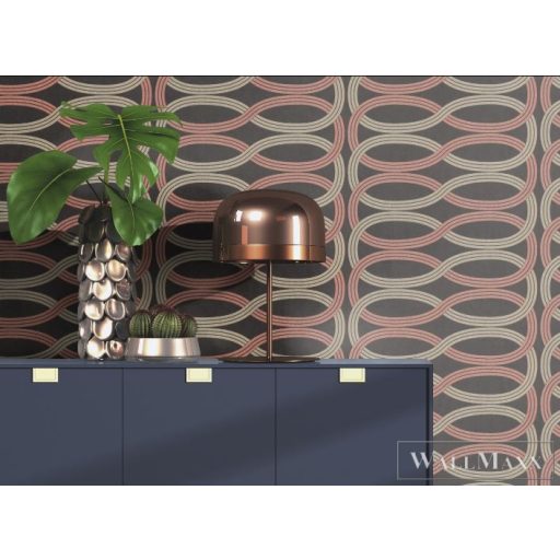 RASCH GLAM CSILLÁMOS CSILLOGÓ Design TAPÉTA 541755 Beige Rózsaszín Fekete