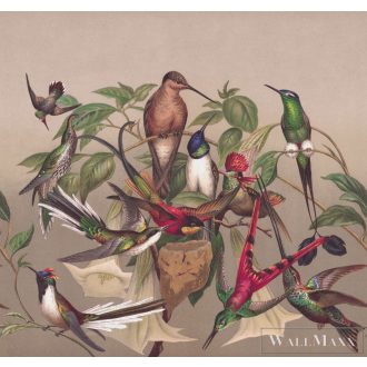   RASCH CurioSity 543568 zöld madár mintás Grafikus digitális panel