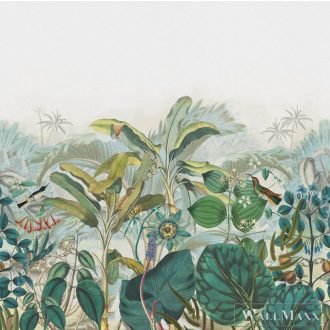   RASCH CurioSity 543650 zöld levél mintás Grafikus digitális panel