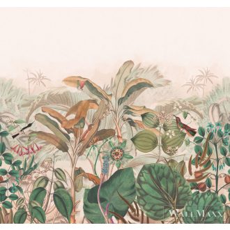   RASCH CurioSity 543667 zöld levél mintás Grafikus digitális panel