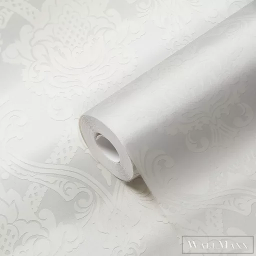 AS CREATION Designed in White 55493-2 fémes-fehér barokk-természet-klasszikus tapéta