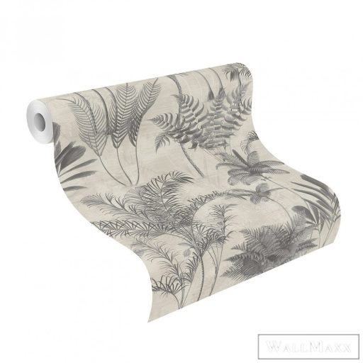 RASCH Lirico 555134 szürke páfrány mintás Grafikus tapéta