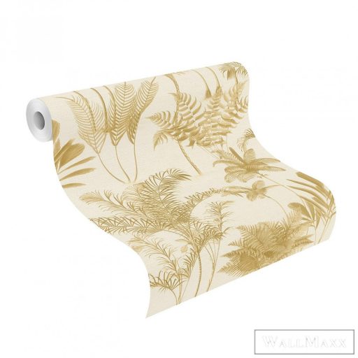 RASCH Lirico 555158 sárga páfrány mintás Grafikus tapéta