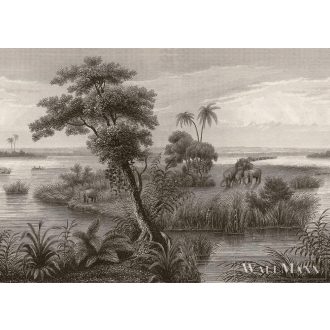   RASCH Lirico 556148 barna dzsungel mintás Grafikus digitális panel