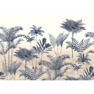   RASCH Lirico 556230 kék pálmalevél mintás Grafikus digitális panel