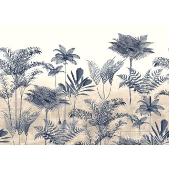   RASCH Lirico 556247 kék pálmalevél mintás Grafikus digitális panel