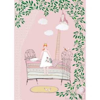   RASCH Stories 557347 pink Csipkerózsika mintás Gyerek vlies digitális panel