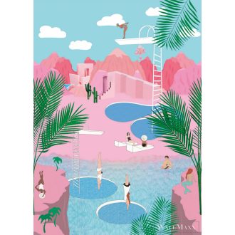   RASCH Stories 557596 pink Strand mintás Gyerek vlies digitális panel