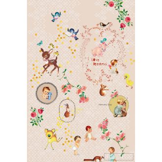   RASCH Stories 557664 pink Bambi mintás Gyerek vlies digitális panel