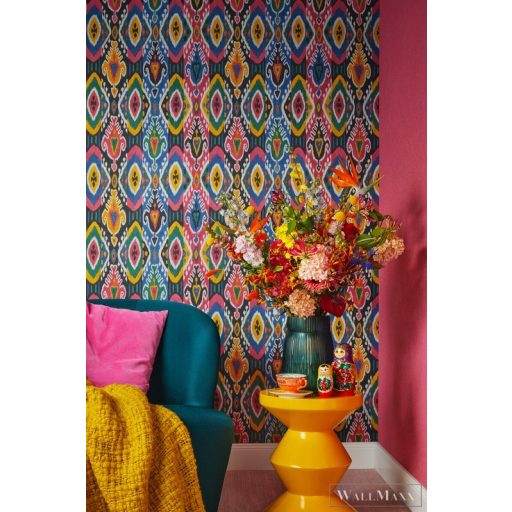 RASCH BARBARA Home Collection III 560565 zöld ikat mintás Etno tapéta