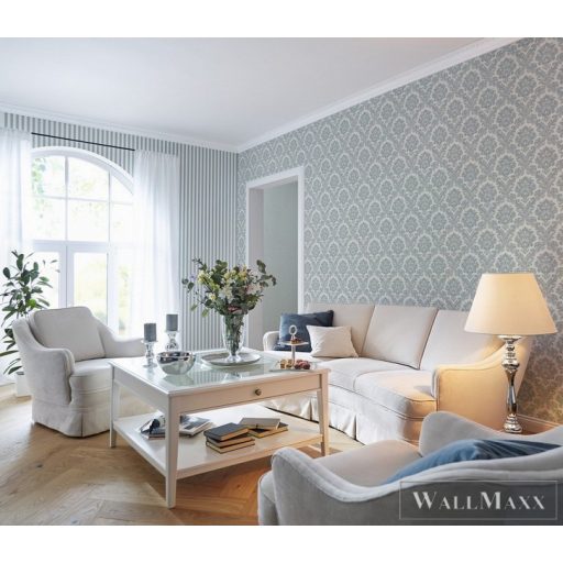 Rasch Trianon XIII 570533 kék Klasszikus barokk mintás tapéta