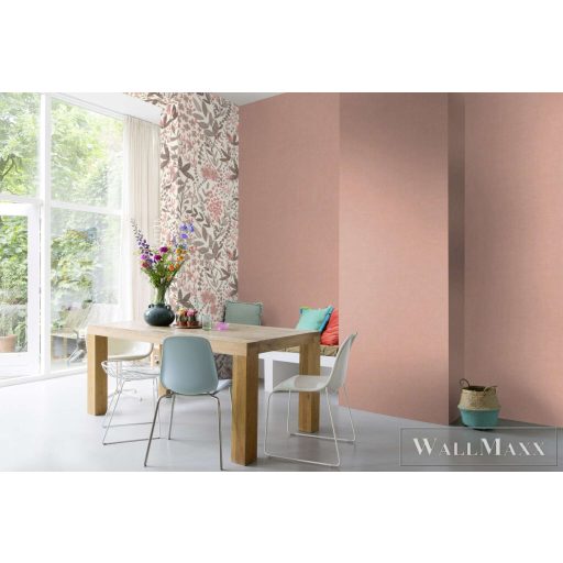 RASCH Country-Charme 580761 rózsaszín levél mintás grafikai tapéta