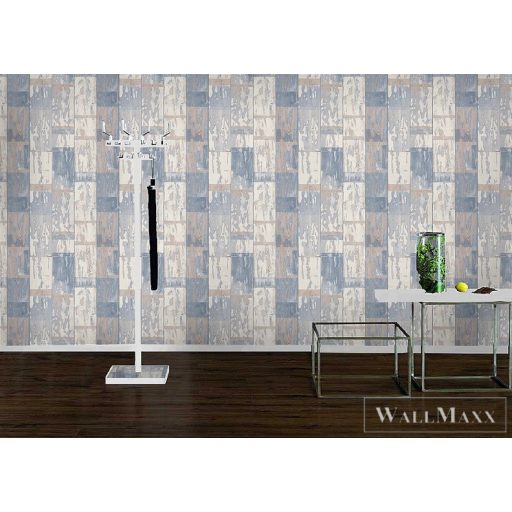 Rasch Bricks & Wood II 587128 Modern kék parketta mintás tapéta