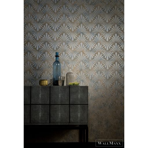 MARBURG Dieter Langer Tango 58802 kék szirom mintás Modern tapéta