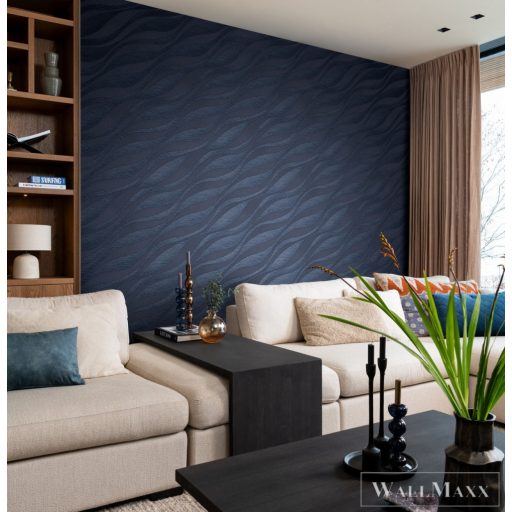 RASCH Sky Lounge 608076 kék hullámos elegáns tapéta