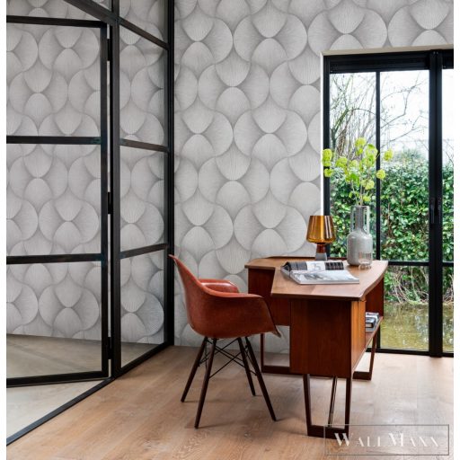 RASCH Sky Lounge 608212 szürke kagyló mintás elegáns tapéta