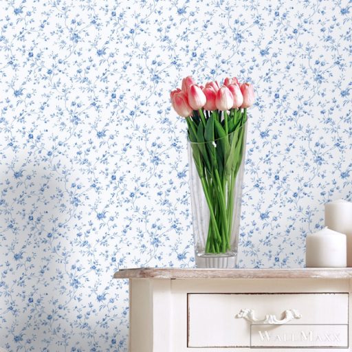 ICH Aromas 625-1 kék kis virág mintás klasszikus tapéta