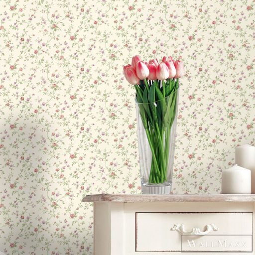 ICH Aromas 625-2 rózsaszín kis virág mintás klasszikus tapéta