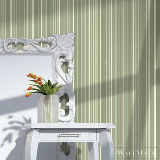 ICH Aromas 628-3 zöld csíkos klasszikus tapéta