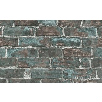   ERISMANN Imitations 2 6318-18 zöld Rusztikus tégla mintás tapéta