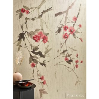   MARBURG Crush Motion 63448 bézs virág mintás Gyűrött digitális panel