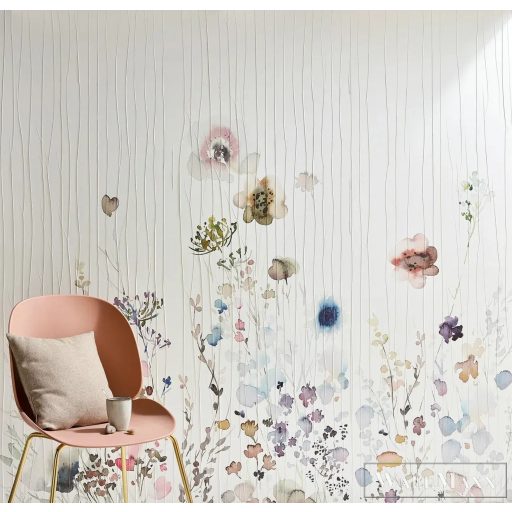 MARBURG Crush Motion 63449 fehér virág mintás Gyűrött digitális panel