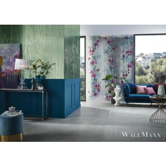   MARBURG Crush Motion 63466 csillogó barna virág mintás Gyűrött digitális panel