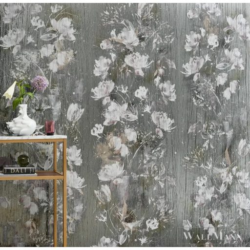 MARBURG Crush Motion 63469 barna virág mintás Gyűrött digitális panel