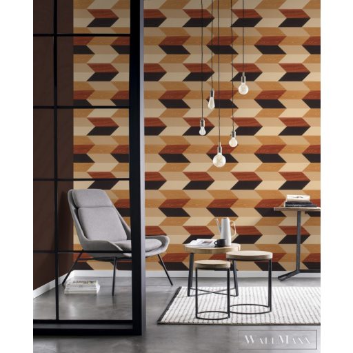 Rasch Zoya 2023 638561 barna parkettamintás tapéta