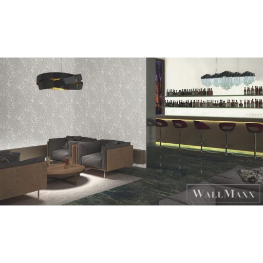 RASCH Welcome Home 653137 ezüst levél mintás Elegáns tapéta