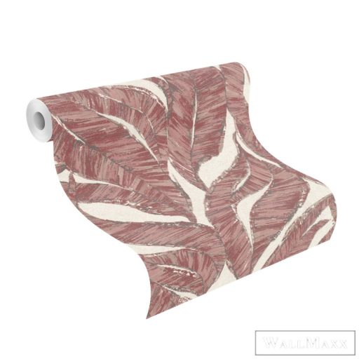 RASCH Welcome Home 653441 bordó levél mintás Elegáns tapéta
