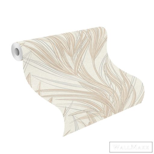 RASCH Welcome Home 654011 ezüst levél mintás Elegáns tapéta