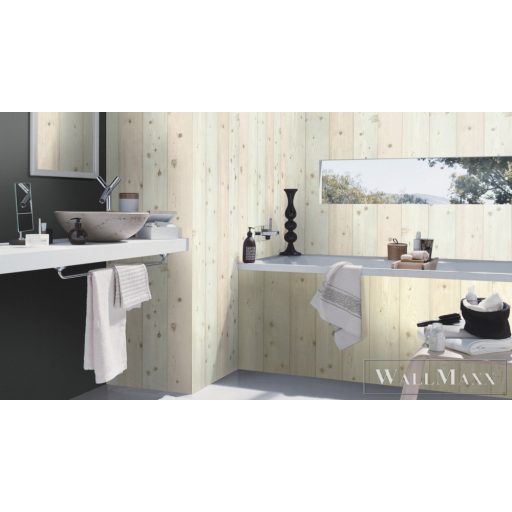 Rasch Bricks & Wood II 664515 bézs Intarzia mintás Fa-hatású vlies tapéta