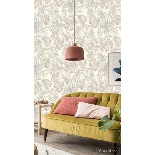 Rasch Astra 2023 687200 bézs levélmintás tapéta