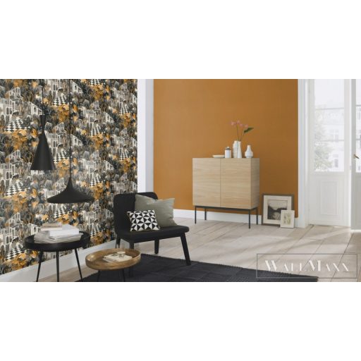 Rasch Tropical House 687422 sárga Grafikai mediterrán mintás tapéta