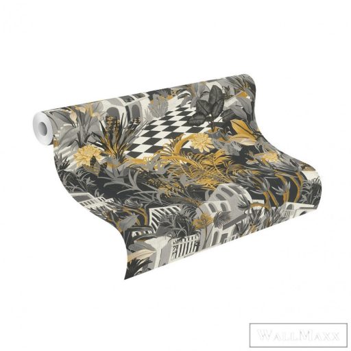 Rasch Tropical House 687422 sárga Grafikai mediterrán mintás tapéta