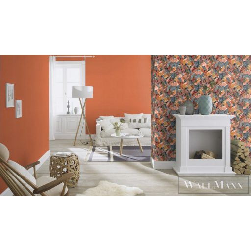 Rasch Tropical House 687569 narancssárga Textil mintás Modern vlies tapéta