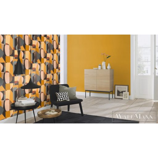 Rasch Tropical House 687705 sárga Modern grafikai mintás tapéta