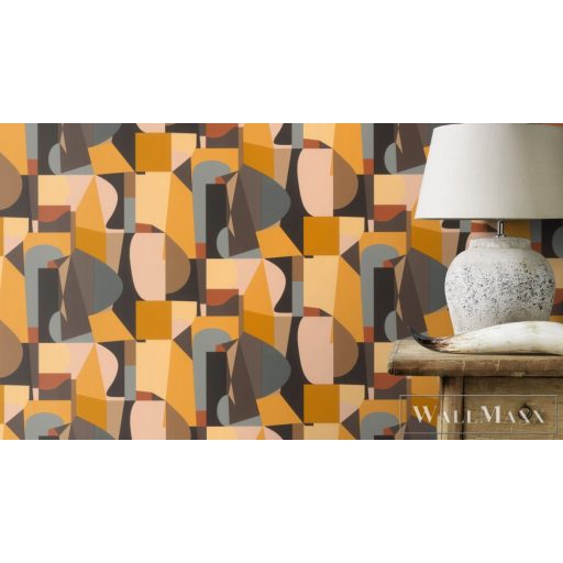 Rasch Tropical House 687705 sárga Modern grafikai mintás tapéta