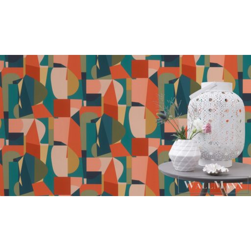 Rasch Tropical House 687712 narancssárga Modern grafikai mintás tapéta