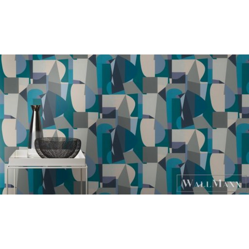 Rasch Tropical House 687729 kék Modern grafikai mintás tapéta