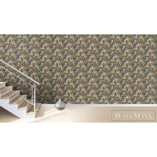 Rasch Tropical House 687804 kék Grafikai levél mintás tapéta