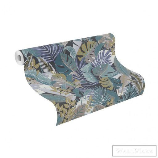 Rasch Tropical House 687828 lila Grafikai levél mintás tapéta